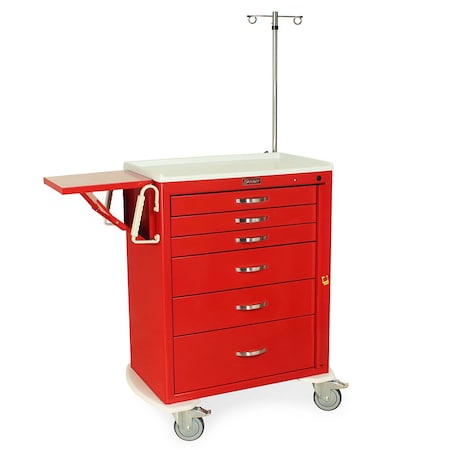 Harloff Quick ship Tall Emergency Crash Cart with MD30-EMG1 Package, 6 Drawers, Breakaway Lock MDS3030B06-EMG1Q